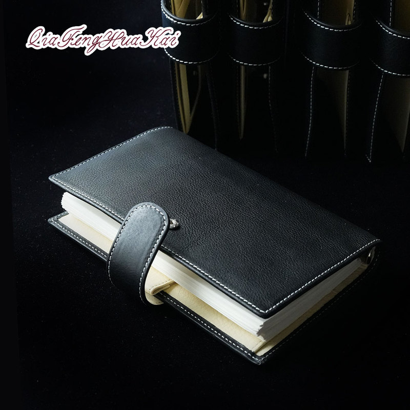 It's the Perfect Time for a Floral-Themed Planner: Black Reef A6P Planner, Black Rice Loose-Leaf Notebook Cover, Diary, Vegetable-Tanned Leather