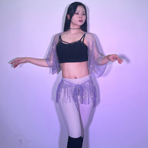 Belly dance practice clothing new tassel waist chain bright starry sky diamond chain belt beginners triangle hip scarf accessories