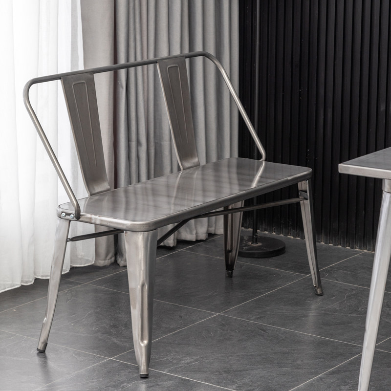 loft double chair industrial wind bench metal sofa chair French furniture classic balcony chair iron long dining chair