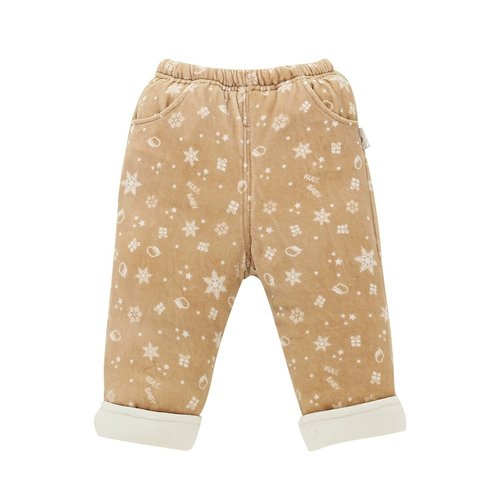 Детские стеганые штаны, зимние удерживающие тепло джинсы с начесом подходит для мужчин и женщин, 3-6-9-12 мес.