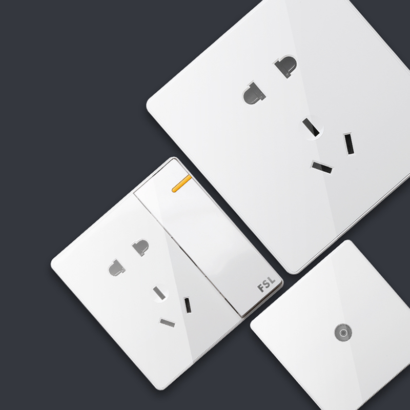 fsl Foshan Lighting Switch socket 86 dark clothes for household walls with five - hole gold plug - in gold plug