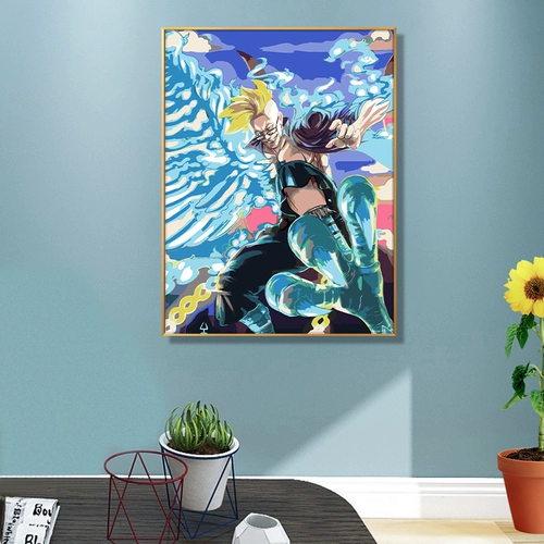 Живопись DIY Цифровая масляная живопись ручной живопись цветовой мультипликационный мультфильм аниме одно изделия маларная мастер -ручная рука