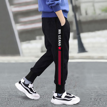 CUHK boy boys plus velvet sweatpants autumn and winter 10-year-old childrens pants Boys sweatpants boys pants plus velvet pants