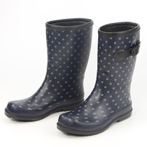 Japanese classic polka dot fashion rubber rain boots Mid-tube water shoes Non-slip rubber shoes Breathable rubber boots Comfortable galoshes Waterproof