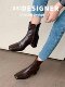 Genuine Leather Chunky Heel Short Boots for Women, Square Toe, 2025 New Spring and Autumn Single Boots, Retro High-Heeled Martin Boots, Chelsea Slim Boots