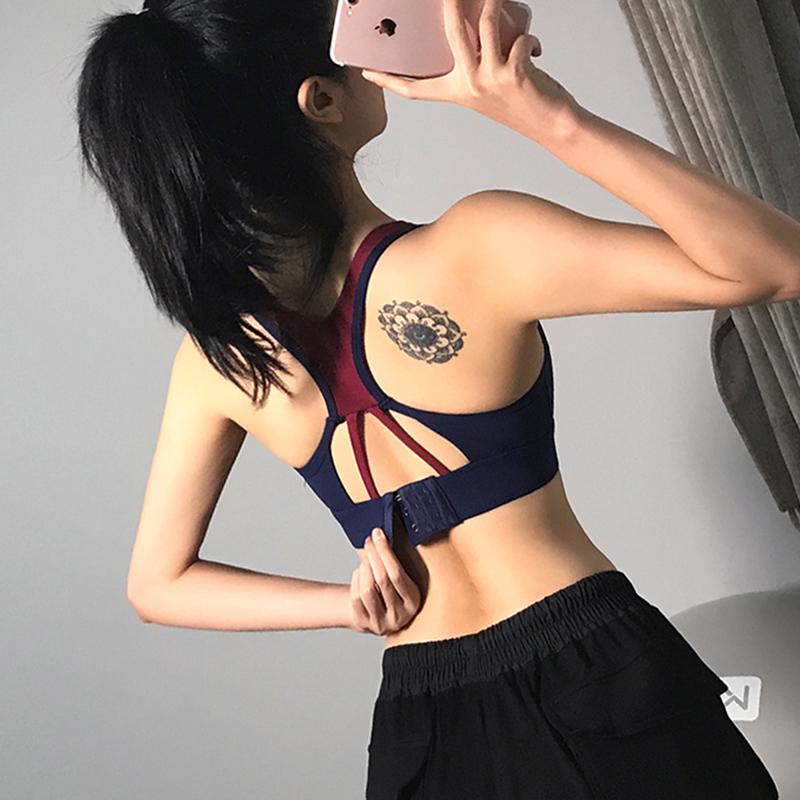 One-piece sports lingerie female shock-proof gathering running stereotyped yoga vest professional fitness bra speed dry bra