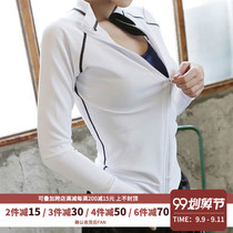 Stand collar long sleeve spring and autumn sports T-shirt women casual breathable running sportswear yoga fitness coat top