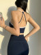 细带拼色美背运动内衣女防震聚拢一体式瑜伽背心跑步训练健身文胸