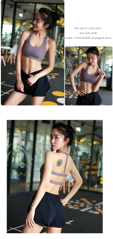 Sexy vẻ đẹp trở lại thể thao đồ lót chống sốc thu thập khuôn mẫu thể dục chuyên nghiệp áo ngực yoga dây đeo mỏng áo ngực nhanh khô vest áo thun tập gym nữ
