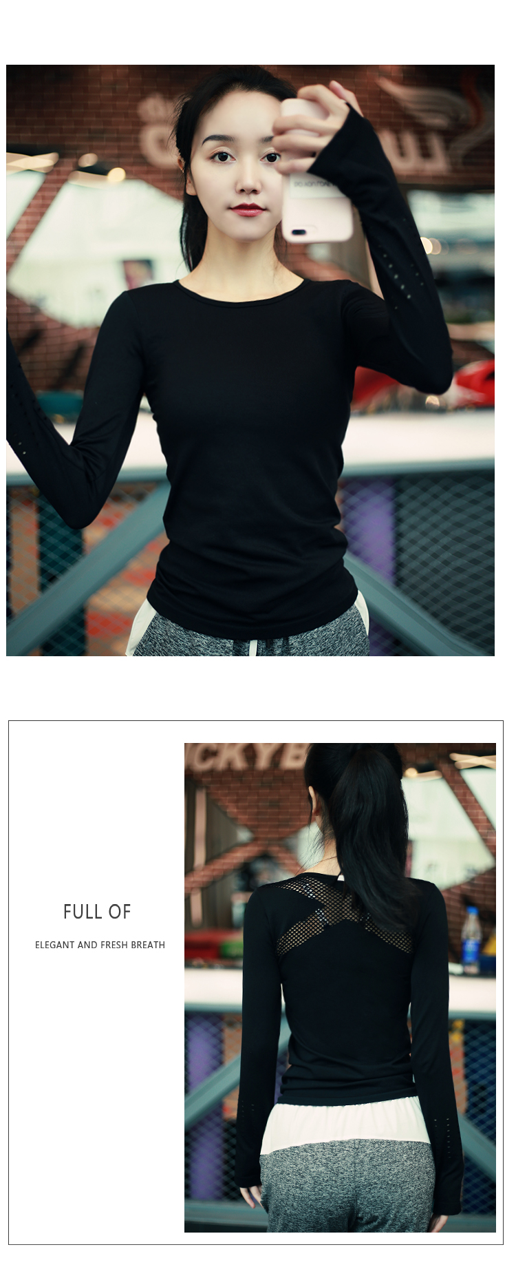 Làm đẹp lưng quần thể thao nữ áo thun tập gym nhanh khô quần yoga dài tay gợi cảm thon gọn áo ba lỗ nữ the thao