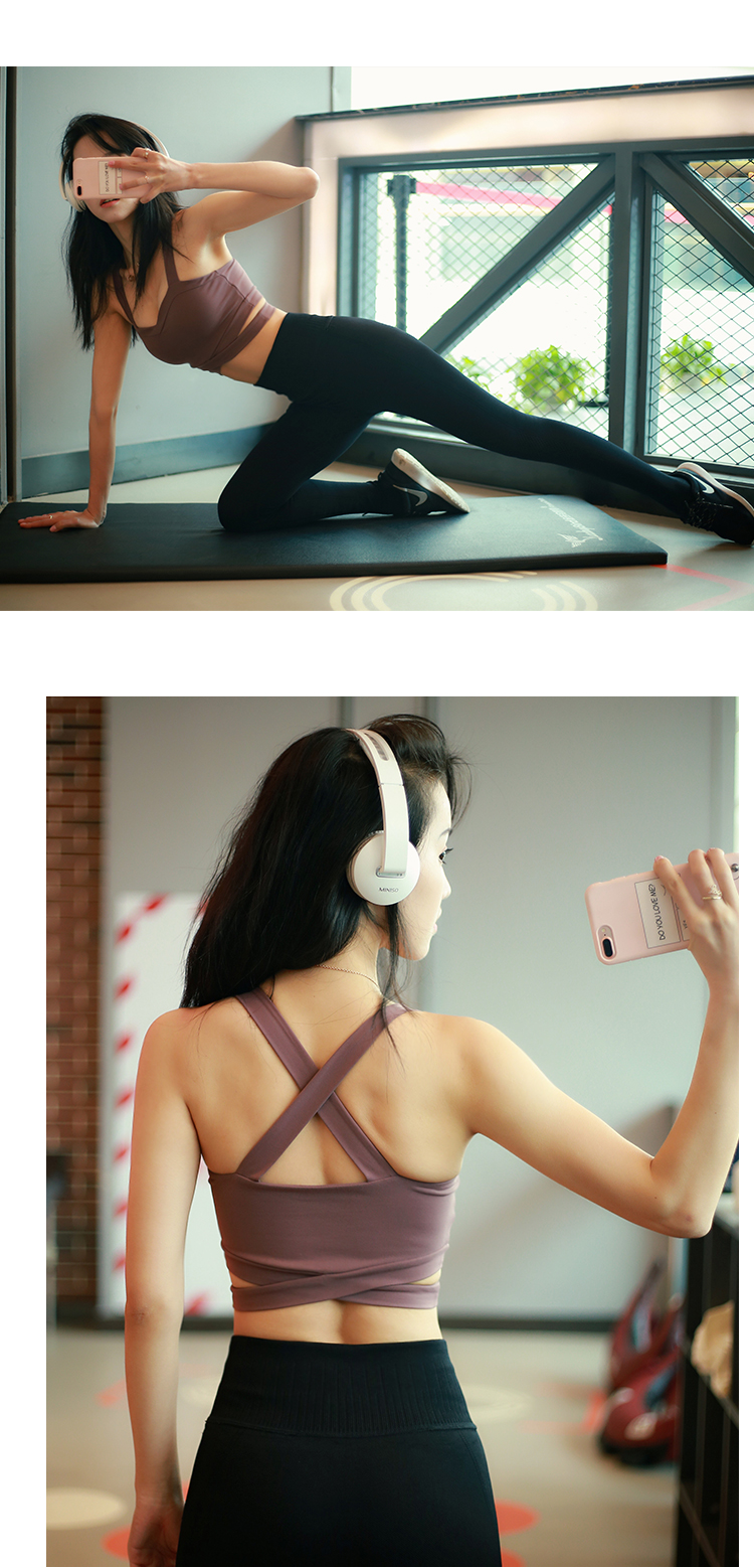 Độ bền cao chống sốc thể thao đồ lót phụ nữ thu thập khuôn mẫu cross-back vest chạy áo ngực áo ngực yoga áo tập gym nữ