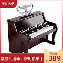 Hape multifunctional piano 25-key light teaching electronic piano for children beginners home baby wooden girl toys
