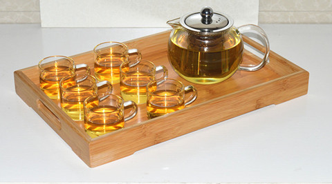 Khay tre khay trà Nhật Bản bằng gỗ hình chữ nhật lớn đôi tai trà khay hộ gia đình cốc trà đặt khay lưu trữ khay trà bằng gỗ lũa