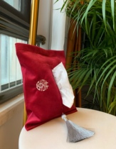 Wedding original wedding room decoration paper towel set wedding embroidery velvet tassel design paper box