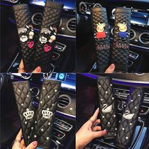 New cute female car safety shoulder strap set plush cartoon safety belt cover car interior shoulder decoration