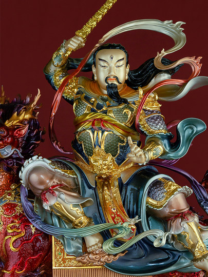 九天应元雷声普化天尊神像黄铜雷神雷祖大帝像居家供奉工艺摆件