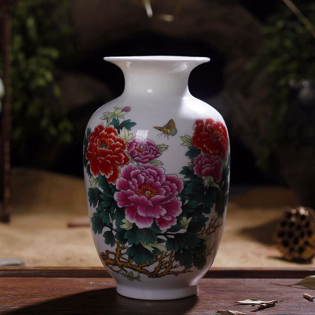 Jingdezhen gốm sứ. Phòng khách trang trí nhà trang trí phòng thủ công trang trí sáng tạo trong nhà bình nhỏ