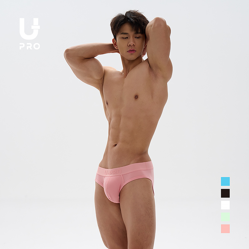 Upro Barbie Pink Ribbed Fashionable Sexy Breathable Briefs Men's Upro Shorts Men's Low-Waist Underwear
