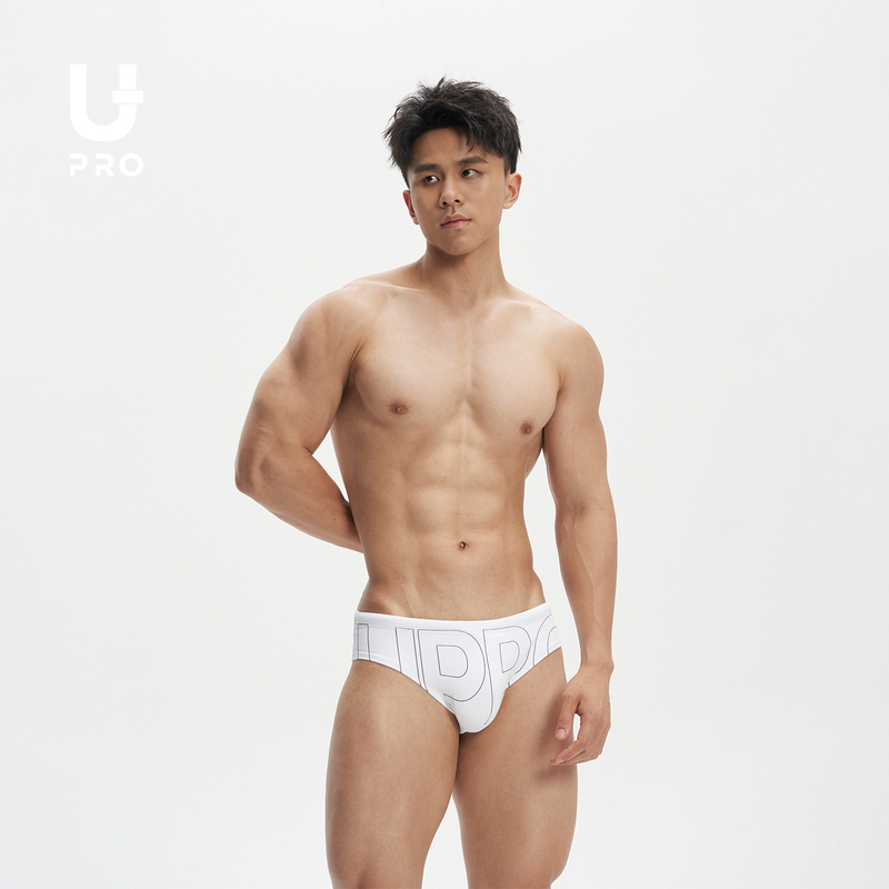 Upro Men's Triangle Swim Trunks with Letter Print Swimming Trunks