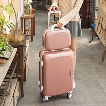 Password suitcase pull lever box universal wheel female student primary-secondary travel suitcase business cute little leather case 18 inch