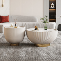 Will-style Light Lavish Rockboard Tea Table Living-room Home Small Family Rear Modern Minimalist Round Port Designer Furniture