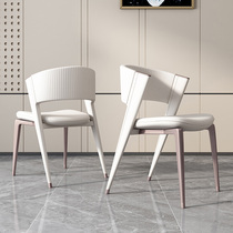 Dining chair light and luxurious modern minimalist home casual stool backrest small family dining room Nordic wind high-end tennis red chair
