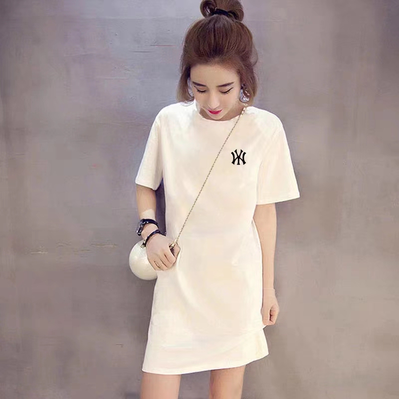 Pure Cotton Short-Sleeved T-Shirt Dress for Women 2026 Summer Korean Style Versatile T-Shirt Mid-Length Fashionable Slimming Look Bottoming Shirt Skirt