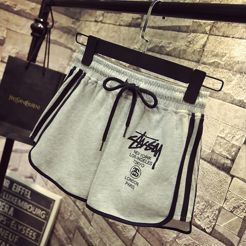 Mùa hè mới quần thể thao quần short phụ nữ chạy lỏng giản dị eo cao bãi biển yoga nóng quần cotton nhà ngủ quần short nam