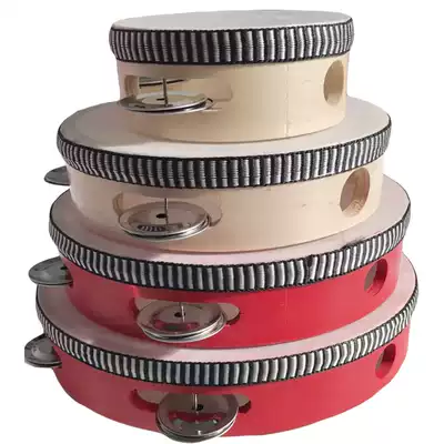 Promotion Orff children's percussion instrument toys early education kindergarten 46789 10 inch Natural color tambourine