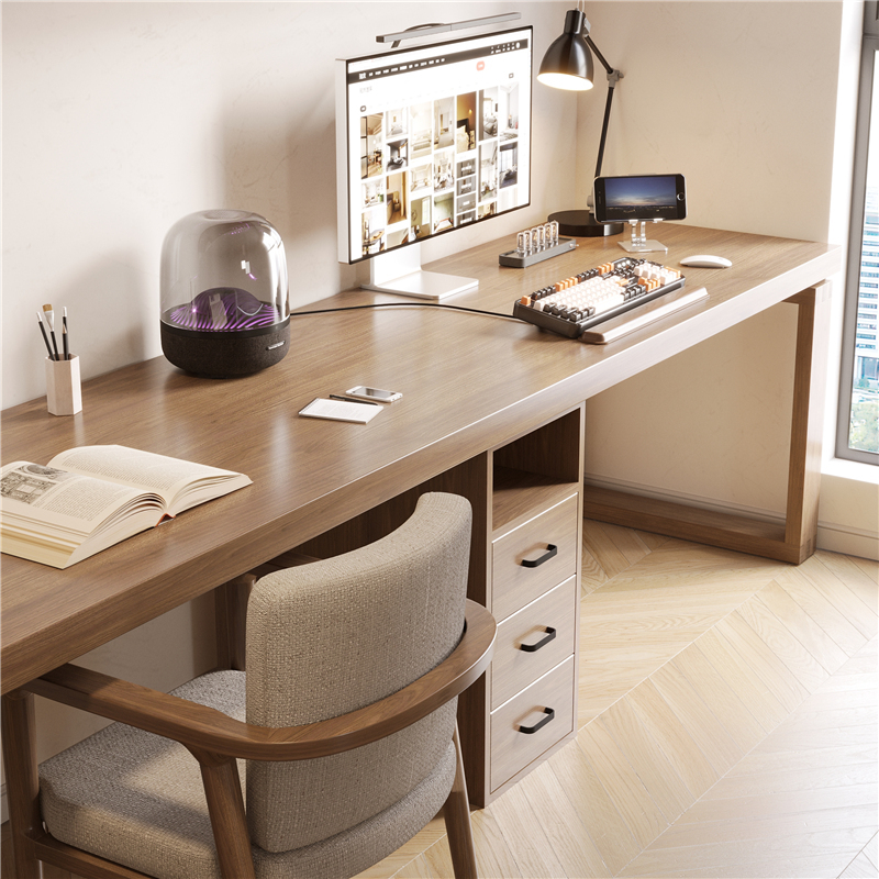 Solid Wood Double Computer Desk Bedroom Mobien Desk Simple Modern Office Desk Student Home Study Writing Desk