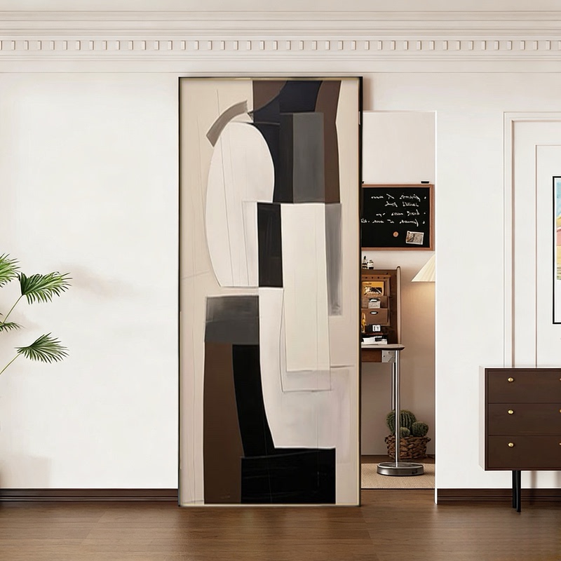 Modern Normcore Ghost Door Sliding Trackless Door Bathroom Cloakroom Kitchen Entrance Partition Invisible Track Door