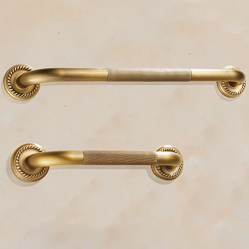 All-Copper Bathroom Bathtub Handrail, Antique Carved Handrail, Bathroom Toilet Handrail for Disabled and Elderly, Non-Slip Safety Handrail