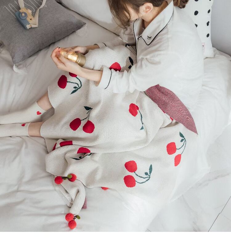 Đầy đủ chăn trái tim của cô gái ~ sợi bông dệt kim chăn nap điều hòa không khí chăn sofa sofa bé giản dị chăn - Ném / Chăn chăn lông cuu
