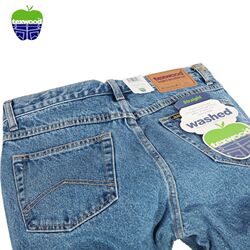 American Apple jeans ຜູ້ຊາຍຂອງແທ້ຈິງ jeans ທຸລະກິດ Texwood ກາງ waist jeans ຝ້າຍວ່າງ