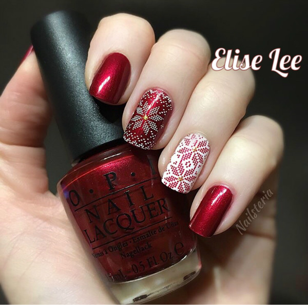Sơn móng tay OPI chính hãng của Mỹ H08 15ml kết cấu kim loại màu trắng đỏ ngọc trai đỏ satin - Sơn móng tay / Móng tay và móng chân sơn gel chân