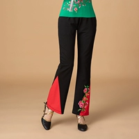 Черный вышитый брюки верблюжь