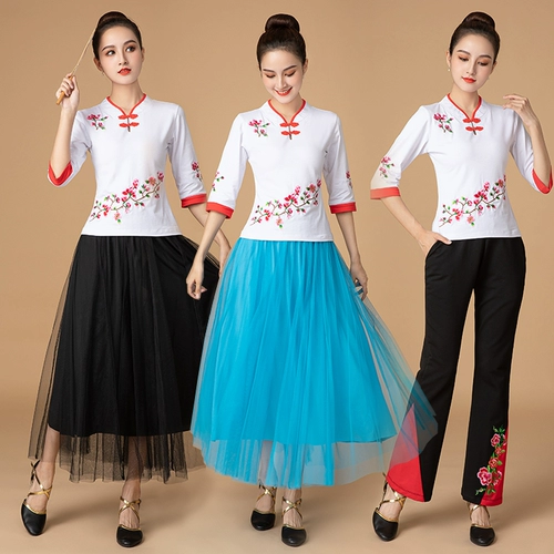 Этнический комплект, танцующий лонгслив, костюм, этнический стиль, китайский стиль