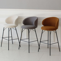 Bar chair light luxury chair modern simple bar high leg stool home backrest front desk cashier Nordic internet celebrity bar stool