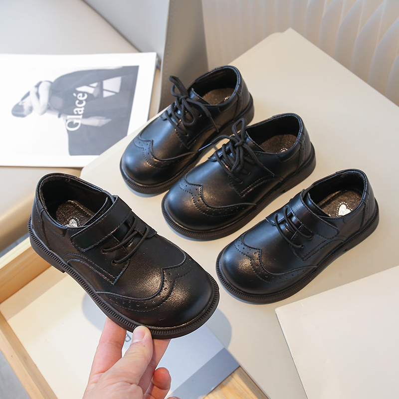 Boys' Black Leather Shoes 2025 Spring and Autumn Children's Versatile Performance Shoes for Primary and Secondary School Students and Kindergarten Students Boys' Black Leather Shoes 2025 Spring and Autumn Children's Versatile Performance Shoes for Primary and Secondary School Students and Kindergarten Students