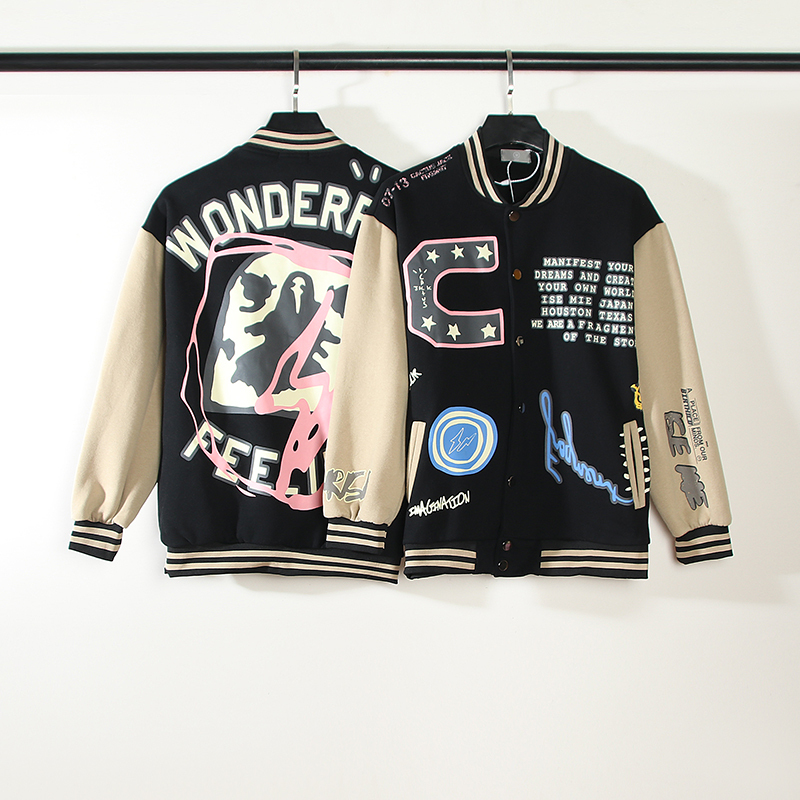 Travis Scott Hiroshi Fujiwara Manifest Letterman Jacket Baseball Jacket
