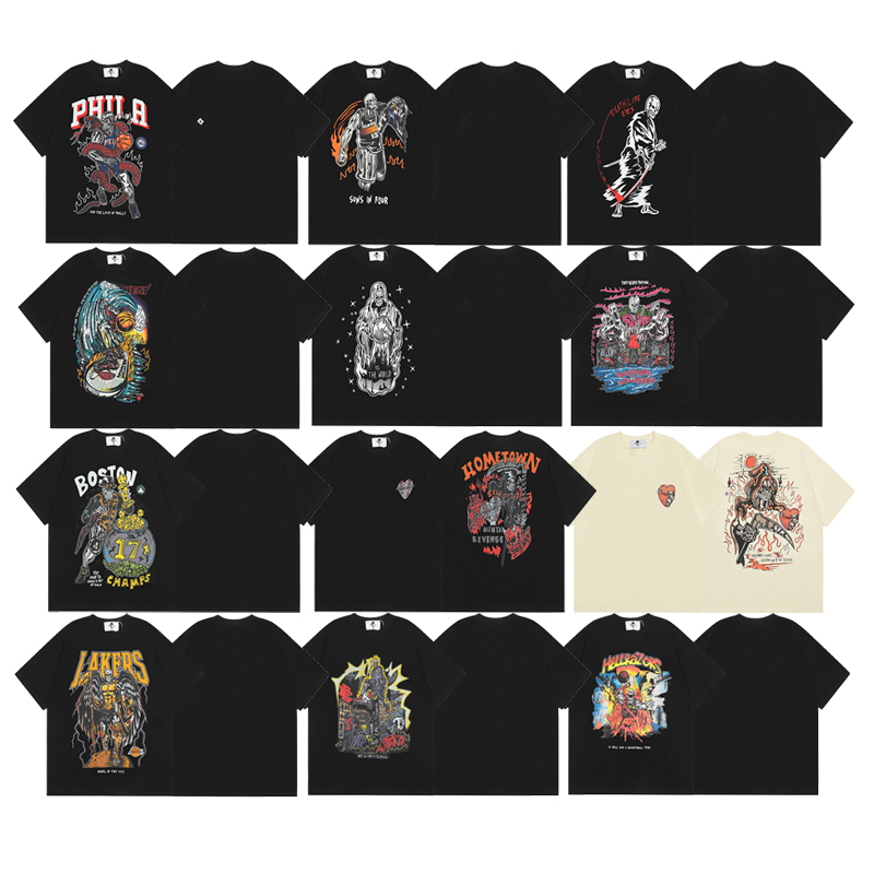 Vlone Fog Warren Lotas American Niche Loose Short-Sleeved Men's T-Shirt, Same Style as James Curry Tee