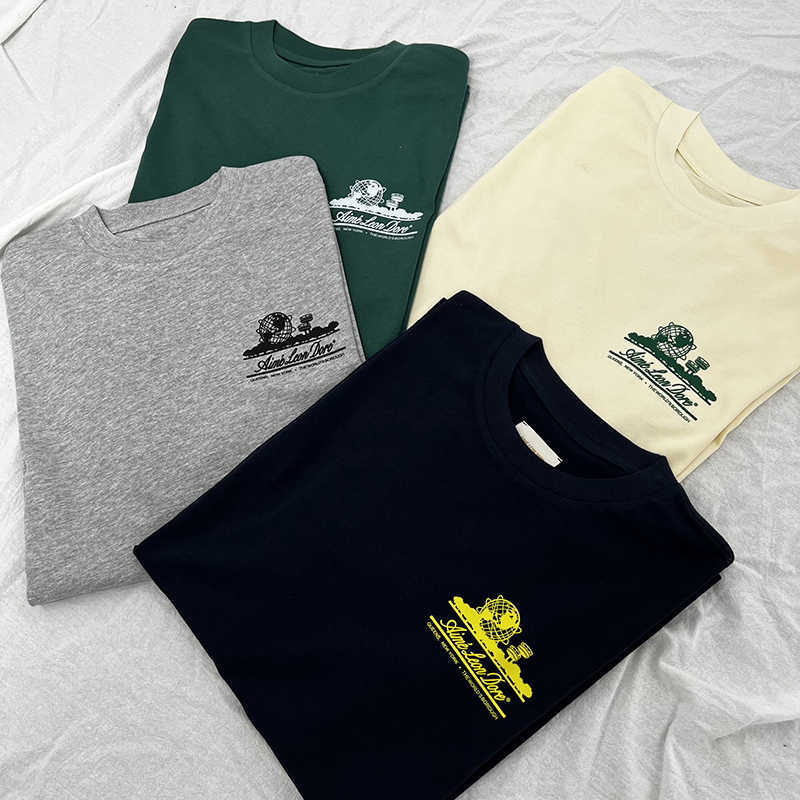 Vlone Fog Ald Classic Print New York Queens Landmark Building American Style Short-Sleeve T-Shirt High Street Print Men's