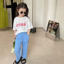 Childrens dress with a fun round - collar T - shirt girl summer dress 2022 new boy baby white cotton short sleeve tide