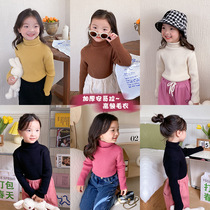 Girls turtleneck sweater childrens 2022 new autumn and winter clothing boy baby bottoming sweater thick warm top trend
