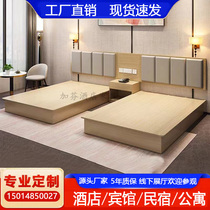Hotel special bed hotel furniture standard room full set of hotel bed customized bed and breakfast rental apartment double single person