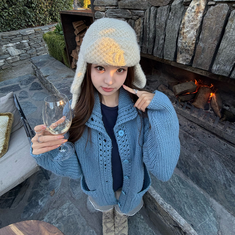 Good Morning, Fanfan, "Sense of Security" 1/4.5 Icelandic Wool, Imported Machine-Knitted Coarse Needle Crochet Placket Knit Large Coat Good Morning, Fanfan, "Sense of Security" 1/4.5 Icelandic Wool, Imported Machine-Knitted Coarse Needle Crochet Placket Knit Large Coat