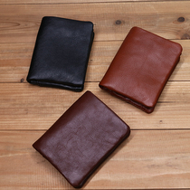 New genuine leather wallet male and female multi-clamping large-capacity imported calf leather coins containing tannic leather zipper bag