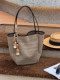 2026 Super Hot Braided Bucket Bag Women's Summer Large Capacity Commuting Versatile Handbag Casual Simple Shoulder Bag