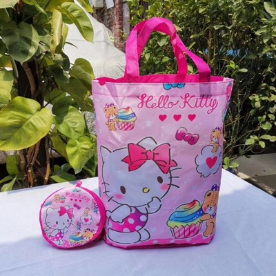 Day Ensemble Cartoon Corner Bio-folding containing eco-friendly bag Cute Travel Bag Single Shoulder Large Capacity Shopping Bag