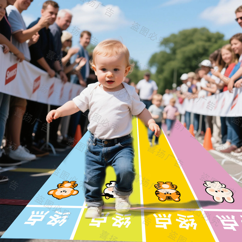 【Track】Fun Sports Meeting for Infants and Toddlers, Crawling Race Track, Running Competition Track